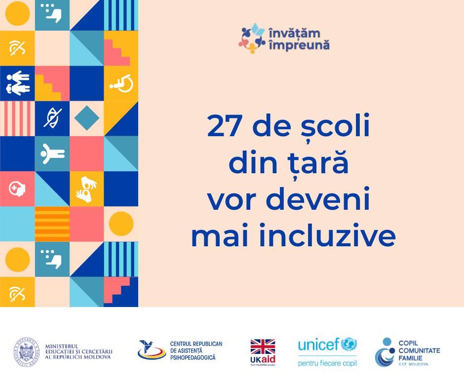 27 de școli din nouă raioane ale țării vor primi suport
